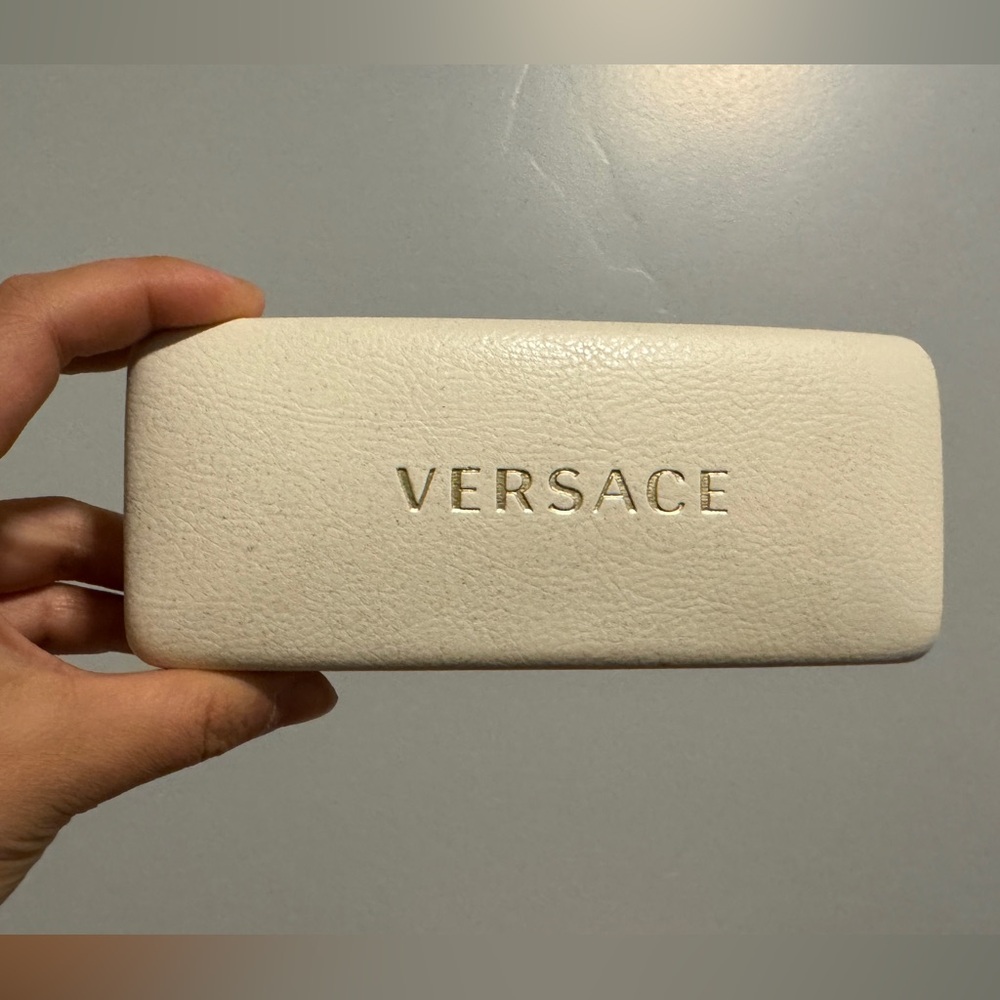 versace white sunglasses case with cloth